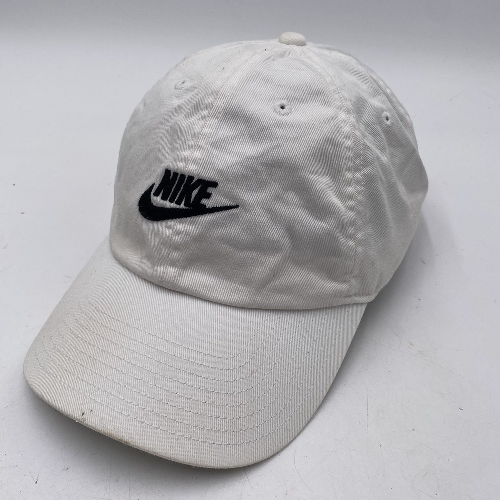 NIKE Club Cap Hat White Running Golf Tennis Adult Adjustable Strapback Cotton
